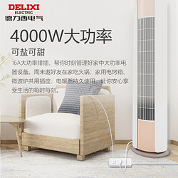 DELIXI 德力西 16a大功率插座空调热水器插排板16a转10a转换器总控0.8米
