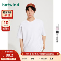 热风 hotwind2024年春季男士基本宽松短T恤 04白色 2XL