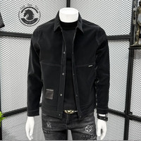 ANDSEEYOU 品牌男士皮衣 秋冬时尚外套潮流修身短款皮夹克上衣精品男装 20D77818款 黑色 L