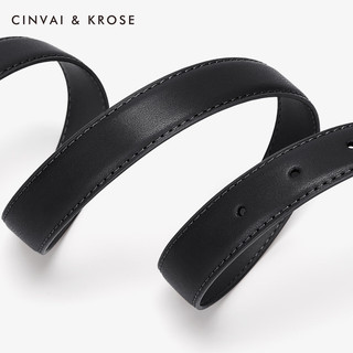 Cinvai Krose CinvaiKrose官网真皮皮带女士腰带女2023轻奢侈CK风品新年 黑色 100cm