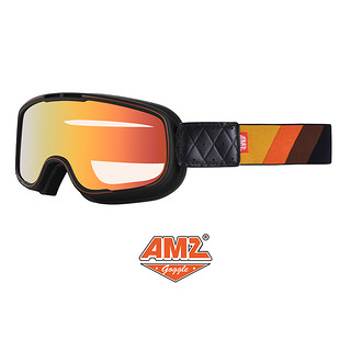 AMZ 摩托车风镜头盔护目镜复古机车全盔骑行防晒越野防风镜戴眼镜