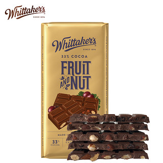 Whittaker's 惠特克 Whittaker‘s 惠特克 黑巧克力排块 扁桃仁巧克力 200g