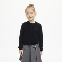 Little MO&CO. 美丽诺羊毛 little moco童装23冬女童毛衣开衫外套KBC4CAR008 黑色 150/68