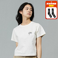 dickies24春夏 女式胸前小印花短款休闲圆领短袖T恤DK013069 云白色 XS