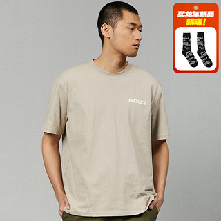 dickies24春夏 男女同款背后印花宽松圆领短袖T恤DK012926 沙色 S