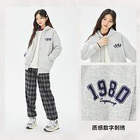 SPAO 男女同款秋冬美式复古数字印花连帽开衫卫衣SPMZC49P84