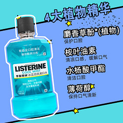 LISTERINE 李施德林 冰蓝漱口水500ml 家庭装口腔清洁口气清新便携男女含漱液