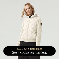 加拿大鹅（Canada Goose）HyBridge女士针织连帽衫羽绒休闲外套 6800L 467 棉草白 S