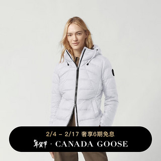 CANADA GOOSE 6期免息：加拿大鹅（Canada Goose）Abbott女士黑标羽绒连帽衫外套大鹅羽绒服 2220LB 433 北辰白 M