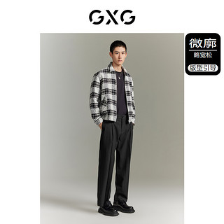 GXG男装 城市定义格纹粗花舒适柔软翻领夹克外套 秋季