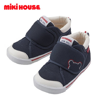 MIKIHOUSE儿童学步鞋针织网面透气软底鞋 二阶段蓝色13cm