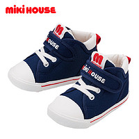 MIKIHOUSE儿童学步鞋针织网面透气软底鞋 二阶段蓝色15cm