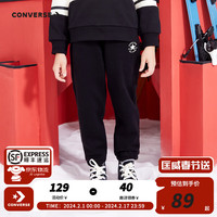 Converse匡威童装冬男童女童加绒长裤裤子儿童运动裤卫裤休闲裤 正黑色（女款） 110/53（5）