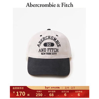 ABERCROMBIE & FITCH【美式学院标志】男装 街头复古运动潮流休闲棒球帽 330575-1 海军蓝和白色 ONE SIZE
