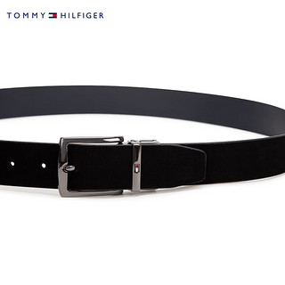 TOMMY HILFIGER 24春季男装双面用针扣式商务休闲腰带皮带AM0AM12053 黑色BDS 100