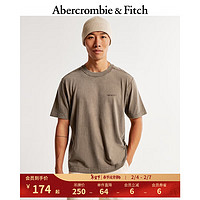 ABERCROMBIE & FITCH男装 24春美式复古时尚休闲印花Logo短袖T恤 354015-1 棕色 XS (170/84A)