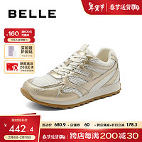 BeLLE 百丽 网面运动鞋女2024春季小众复古休闲老爹鞋B1778AM4 金色 38