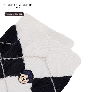 Teenie Weenie Kids小熊童装24春男女童经典菱形格罗纹短袜子 粉色 S