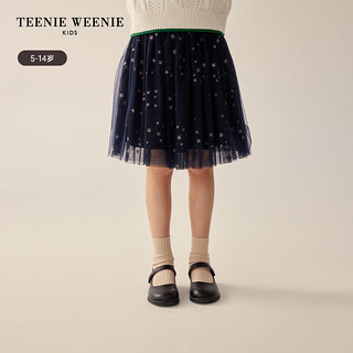 Teenie Weenie Kids小熊童装女童星星网纱半身裙 藏青色 110cm