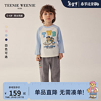 Teenie Weenie Kids小熊童装24春男女宝宝圆领插肩袖T恤 蓝色 90cm