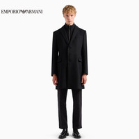 阿玛尼EMPORIO ARMANI男装EA男士商务假两件毛呢大衣