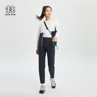 KOLON SPORT可隆全松紧腰头女子抗菌防泼水SLIM FIT弹力针织长裤 黑色BK 180/2XL