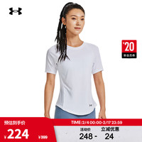 安德玛 UNDERARMOUR）秋冬RUSH女子网眼训练运动短袖T恤1379963 白色100 L