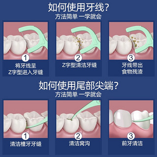 小鹿细滑牙线棒超细家庭装贵虎清牙线一次性剔牙线签便携