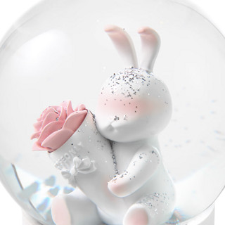 ROSEONLY 诺誓 玫瑰家居公仔系列甜心兔水球礼盒送女友生日情人节礼物 甜心兔水球