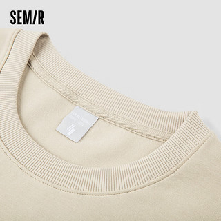 森马（Semir）森柔棉卫衣男2024春季时尚字母刺绣落肩上衣潮 贝壳卡50242 170/88A/M