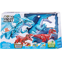 ZURU 乐波恐龙套装冰龙迅猛龙儿童仿真动物模型恐龙世界