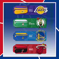 deli 得力 NBA联名笔袋男孩大容量笔盒设计感2023年新款双层拉链牛津布