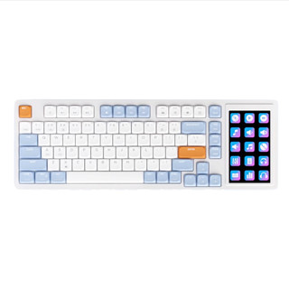 AJAZZ 黑爵 AKP815 81键 有线机械键盘 白蓝 环诺矮茶轴 RGB