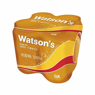 watsons 屈臣氏 苏打汽水 气泡水饮料330ml*4罐促销装 干姜330ml*4罐