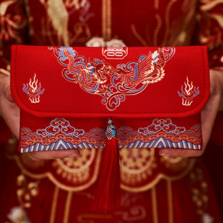 红包结婚万元喜包2023中式高档布艺红包袋父母改口利是封