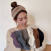 向晚  韩国气质发箍宽边发带女绑发简约洗脸头套日常外戴发饰 宽边发带-棕色