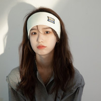 伊莉洛 复古针织发带女夏季秋冬百搭宽边洗脸发箍毛线弹力运动贴布发带 白色