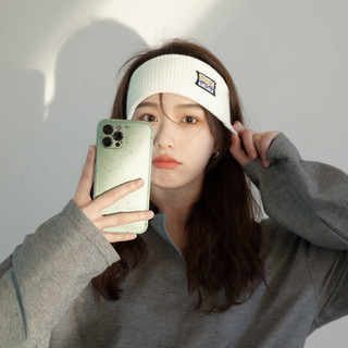 伊莉洛 复古针织发带女夏季秋冬百搭宽边洗脸发箍毛线弹力运动贴布发带 白色