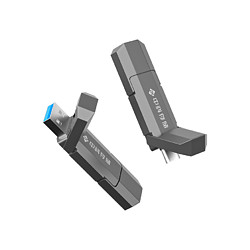 中科存 ZKUYV USB 3.2 U盤 銀龍灰 128GB Type-C/USB-A雙口