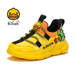 B.Duck bduck小黄鸭童鞋男童运动鞋春秋款2023儿童懒人鞋一脚蹬休闲潮鞋