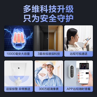 海尔（Haier）2K分辨率 超大视野 家用猫眼摄像头门前异动通知手机查看 变声双向对讲智能门铃HCD-H3B312-U1