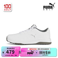 彪马（PUMA）高尔夫球鞋男鞋23全新Fusion舒适碎钉稳定防滑耐磨高尔夫运动男鞋 彪马白-灰色 40.5码