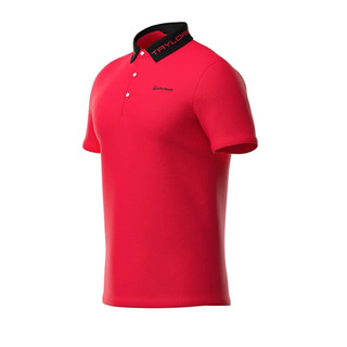 Taylormade泰勒梅高尔夫服装2023男士春夏透气运动golf短袖POLO衫 N97031 巡回赛红 M