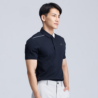 Taylormade泰勒梅高尔夫服装季男士运动透气golf短袖T恤POLO衫 N97045 黑色 XXL