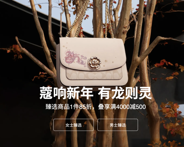 蔻驰奥莱新春限时活动已开启,优惠每满100返30元,速来!