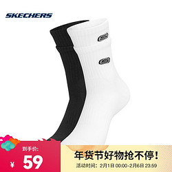 SKECHERS 斯凯奇 中性中筒袜 L222U020-0088 S