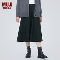 無印良品 MUJI(無印良品 )女式 弹力起毛 宽摆裙 休闲中长款A字半身裙子女款 BE1P4C3A 黑色 S(155/62A)