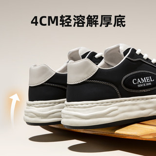 骆驼（CAMEL）春季休闲男鞋简约百搭时尚潮流软底耐磨滑板鞋 G14S070089 米白 40