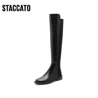 STACCATO 思加图 奥莱冬季简约套筒骑士靴长筒靴超长靴女长靴9Y609DC1