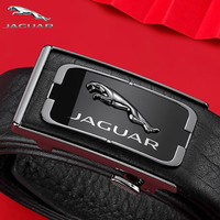 JAGUAR捷豹皮带真皮男士头层牛皮腰带高端奢侈自动扣裤带老公 125-130cm